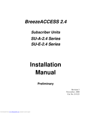 BreezeCOM SU-A-1D1V-HP-2.4 Installation Manual
