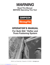 Simpson Strong-Tie Quik Stik Operator's Manual