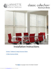 Lafayette Classic Collection Traditions Installation Instructions Manual