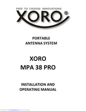 Xoro MPA 38 PRO Installation And Operating Manual