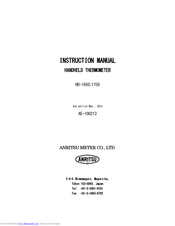 Anritsu HD-1750 Instruction Manual