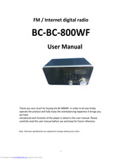 BC BC-800WF User Manual