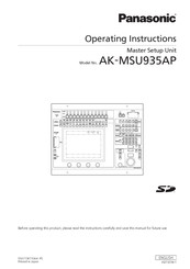 Panasonic AK-MSU935AP Operating Instructions Manual