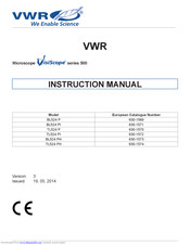 VWR VisiScope TL524 PH Instruction Manual
