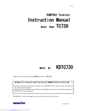Komatsu KOMTRAX KDTC730 Instruction Manual