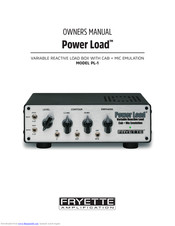 Fryette Power Load PL-1 Owner's Manual