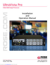 Rose electronics UltraVista Pro VWL-CH-QP08 Installation And Operation Manual
