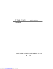 Sansec HSM User Manual