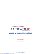 Media5 Mediatrix Sentinel Quick Start Manual