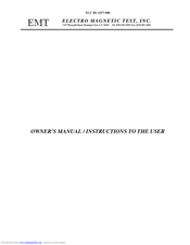 emt SONICBOX Owner's Manual