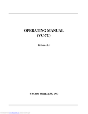 VACOM WIRELESS, INC VC-7C Operating Manual