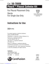 CareFusion PleurX Instructions For Use Manual