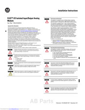 Allen-Bradley FLEX 1794-IF2XOF2I Installation Instructions Manual
