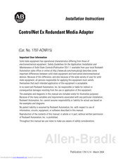 Allen-Bradley ControlNet Ex 1797-ACNR15 Installation Instructions Manual