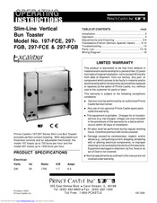Prince Castle Excalibur 197-FCE Operating Instructions Manual