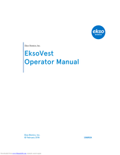 Ekso Bionics EksoVest Operator's Manual