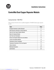 Allen-Bradley ControlNet 1786-RPCD Installation Instructions Manual
