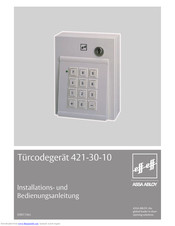Assa Abloy 421-30-10 Installation And Operating Instructions Manual