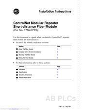 Allen-Bradley ControlNet 1786-RPFS Installation Instructions Manual
