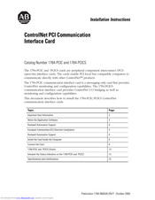 Allen-Bradley ControlNet PCI 1784-PCIC Installation Instructions Manual