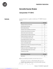 Allen-Bradley DeviceNet 1771-SDN/C Installation Instructions Manual