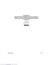 Control Technology Inc. CTI 2559-TC Installation And Operation Manual