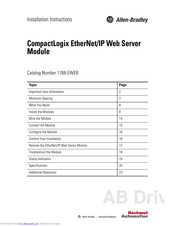 Allen-Bradley CompactLogix EtherNet/IP 1768-EWEB Installation Instructions Manual