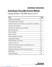 Allen-Bradley ControlLogix DeviceNet D Series Installation Instructions Manual