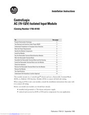 Allen-Bradley ControlLogix 1756-IA16I Installation Instructions Manual