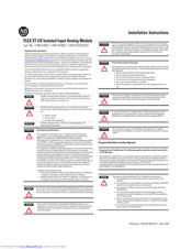 Allen-Bradley FLEX XT I/O 1794-IF4IXT Installation Instructions Manual