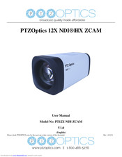 PTZOptics PT12X-NDI-ZCAM User Manual