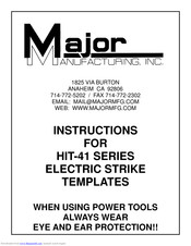 Major Manufacturing HIT-41 SERIES Instructions Manual