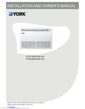 York YFGE24BXEXBH-RX Installation And Owner's Manual