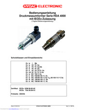 HYDAC ELECTRONIC HDA 4000 Series Operating Instructions Manual