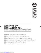 JAVAC XTR-ALTIMA A2L Safety Instructions & Operation Manual