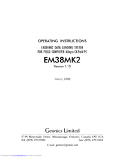Geonics Limited EM38-MK2 Operating Instructions Manual