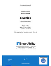 BraunAbility EDEC08S86132L Owner's Manual