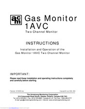 Armstrong Monitoring Corporation 1AVC Instructions Manual