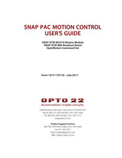OPTO 22 SNAP PAC MOTION CONTROL User Manual
