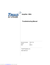 Triad RF Systems PA Series Troubleshooting Manual