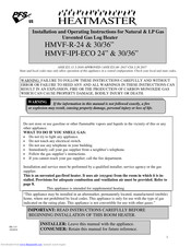Heatmaster HMVF-ECO 30NG Installation And Operating Instructions Manual