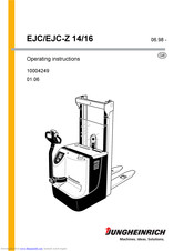 Jungheinrich EJC 16 Operating Instructions Manual