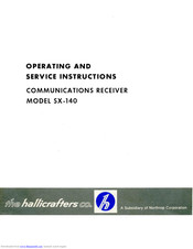 Hallicrafters SX-140 Operating And Service Instructions