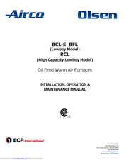 Airco BCL-S Installation, Operation & Maintenance Manual