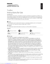 Philips Respironics TrueBlue Instructions For Use Manual