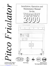 Pitco TURBOFRY 2000 Installation, Operation And Maintenance Manual