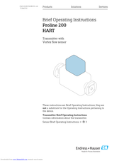 Endress+Hauser Proline 200 HART Brief Operating Instructions
