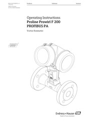 Endress+Hauser Proline Prowirl F 200 Operating Instructions Manual