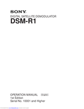 Sony DSM-R1 Operating Manual