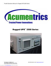 Acumentrics Rugged-UPS 2500 Series Operation Manual